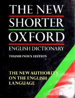 The New Shorter Oxford English Dictionary on historical principles. Volume I A-M [Indexed]
 0198612710, 9780198612711