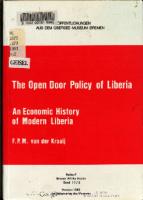 The open door policy of Liberia : an economic history of modern Liberia