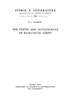 The origin and development of humanistic script
 kw52j812c