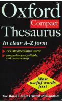 The Oxford Compact Thesaurus
 0198601204, 9780198601203