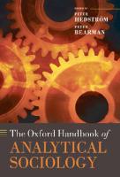 The Oxford Handbook of Analytical Sociology
 9780199215362, 0199215367