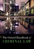 The Oxford Handbook of Criminal Law
 9780199673599, 0199673594