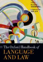 The Oxford Handbook of Language and Law
 9780199572120, 0199572127