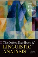 The Oxford Handbook of Linguistic Analysis [2 ed.]
 0199677077, 9780199677078
