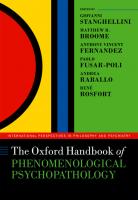 The Oxford Handbook of Phenomenological Psychopathology
 9780198803157, 019880315X