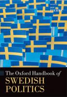 The Oxford Handbook of Swedish Politics
 9780199665679, 0199665672