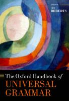 The Oxford Handbook of Universal Grammar [Illustrated]
 0199573778, 9780199573776