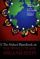 The Oxford Handbook on The World Trade Organization
 9780199586103, 0199586101