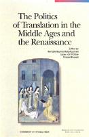 The Politics of Translation in the Middle Ages and the Renaissance
 0776605275, 9780776605272