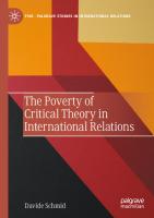 The Poverty of Critical Theory in International Relations
 3031225864, 9783031225864