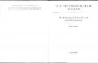 The Protogeometric Aegean: The Archaeology of the Late Eleventh and Tenth Centuries BC
 0199253447, 9780199253449