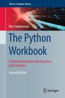 The Python Workbook: A Brief Introduction with Exercises and Solutions [2 ed.]
 3030188728, 9783030188726