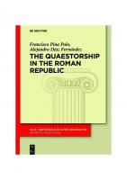 The Quaestorship in the Roman Republic
 3110663414, 9783110663419