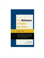 The Relevance of Higher Education : Exploring a Contested Notion
 9780739182536, 9781498525893