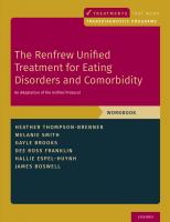 The Renfrew Unified Treatment for Eating Disorders and Comorbidity: An Adaptation of the Unified Protocol, Workbook
 0190947004, 9780190947002