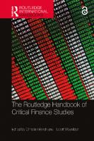 The Routledge Handbook of Critical Finance Studies [1 ed.]
 1138079812, 9781138079816