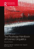 The Routledge handbook of forensic linguistics
 2020020527, 9780367137847, 9780429030581