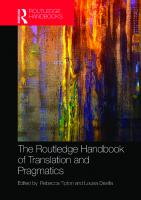 The Routledge handbook of translation and pragmatics
 9781138637290, 1138637297