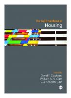 The SAGE Handbook of Housing Studies
 1847874304, 9781847874306