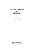 The SAGE Handbook of Sociology
 0761968210, 2004099525