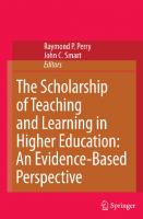 The Scholarship of Teaching and Learning in Higher Education: An Evidence-Based Perspective
 1402049447, 9781402049446