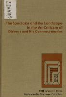 The Spectator and the Landscape in the Art Criticism of Diderot and His Contemporaries
 9780835713238, 0835713237