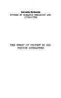 The Spirit of Protest in Old French Literature
 9780231891134
