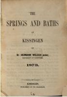 The Springs and Baths of Kissingen