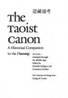 The Taoist Canon: A Historical Companion to the Daozang
 9780226721064