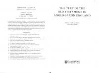 The Text of the Old Testament in Anglo-Saxon England
 0521464773, 9780521464772