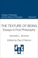 The Texture of Being: Essays in First Philosophy [1 ed.]
 0813214688, 9780813214689