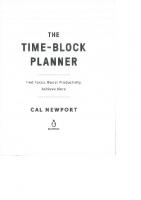 The Time-Block Planner: A Daily Method for Deep Work in a Distracted World
 0593192052, 9780593192054