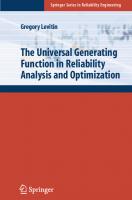 The Universal Generating Function in Reliability Analysis and Optimization (Springer Series in Reliability Engineering)
 1852339276, 9781852339272