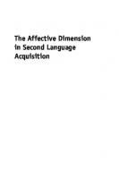 TheAffective Dimension in Second Language Acquisition
 9781847699695