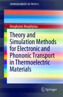 Theory and Simulation Methods for Electronic and Phononic Transport in Thermoelectric Materials (SpringerBriefs in Physics)
 3030386805, 9783030386801