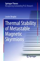 Thermal Stability of Metastable Magnetic Skyrmions (Springer Theses)
 3030660257, 9783030660253