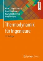 Thermodynamik für Ingenieure [11. Aufl.]
 9783658306434, 9783658306441
