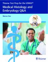 Thieme Test Prep for the USMLE®: Medical Histology and Embryology Q&A [1st ed.]
 1626233349, 9781626233348, 9781626233355