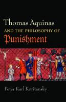 Thomas Aquinas and the Philosophy of Punishment
 0813218837, 9780813218830