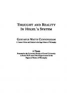 Thought and Reality In Hegel's System
 9781552730638