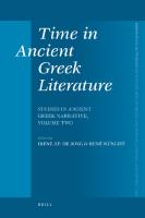Time in Ancient Greek Literature
 9004165061, 9789004165069