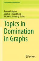 Topics in Domination in Graphs [1st ed.]
 9783030511166, 9783030511173