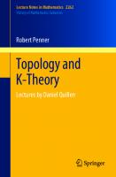 Topology and K-Theory - Lectures by Daniel Quillen [1 ed.]
 9783030439958