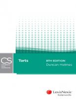 Torts [8th edition.]
 9780409341874, 0409341878