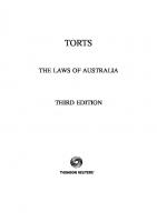 Torts : the laws of Australia [Third edition.]
 9780455238487, 0455238480