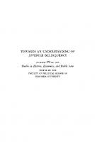 Towards an Understanding of Juvenile Delinquency: A Study of 8,464 Cases of Juvenile Delinquency in Baltimore
 9780231898621