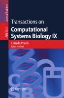 Transactions on Computational Systems Biology IX (Lecture Notes in Computer Science, 5121)
 3540887644, 9783540887645