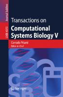 Transactions on Computational Systems Biology V (Lecture Notes in Computer Science, 4070)
 3540360484, 9783540360483