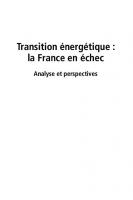 Transition énergétique : la France en échec: Analyse et perspectives
 9782759822959