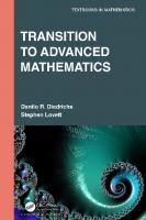 Transition to Advanced Mathematics
 2021055607, 2021055608, 9780367494445, 9781032261003, 9781003046202